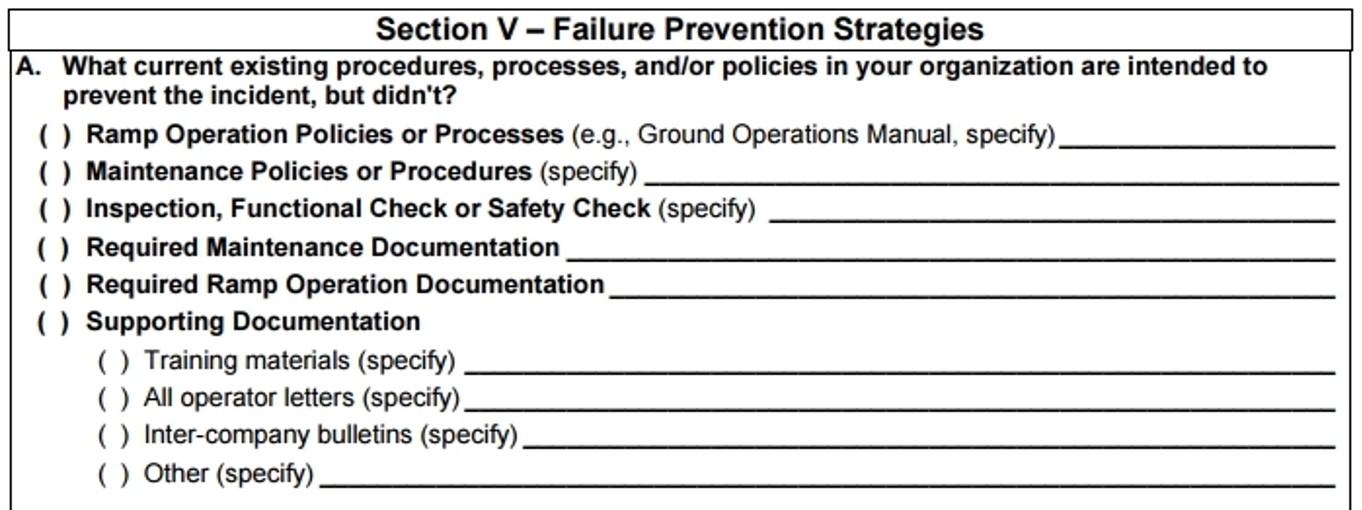 Redas Form Ramp Error Decision Aid (REDA) | Ramp Accident Investigation ...